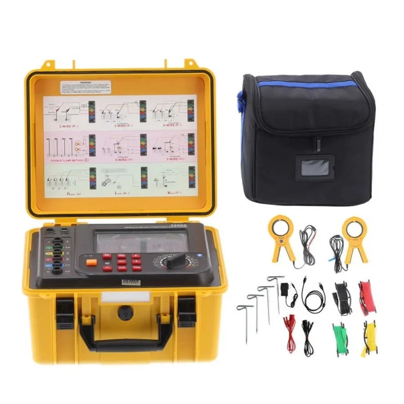 ETCR3200C Resistance Tester Waterproof Double Clamp Ground Resistance Meter 0.00&Omega;~300K&Omega; 600A Soil Resistity Det. 0~9000K&Omega;m
