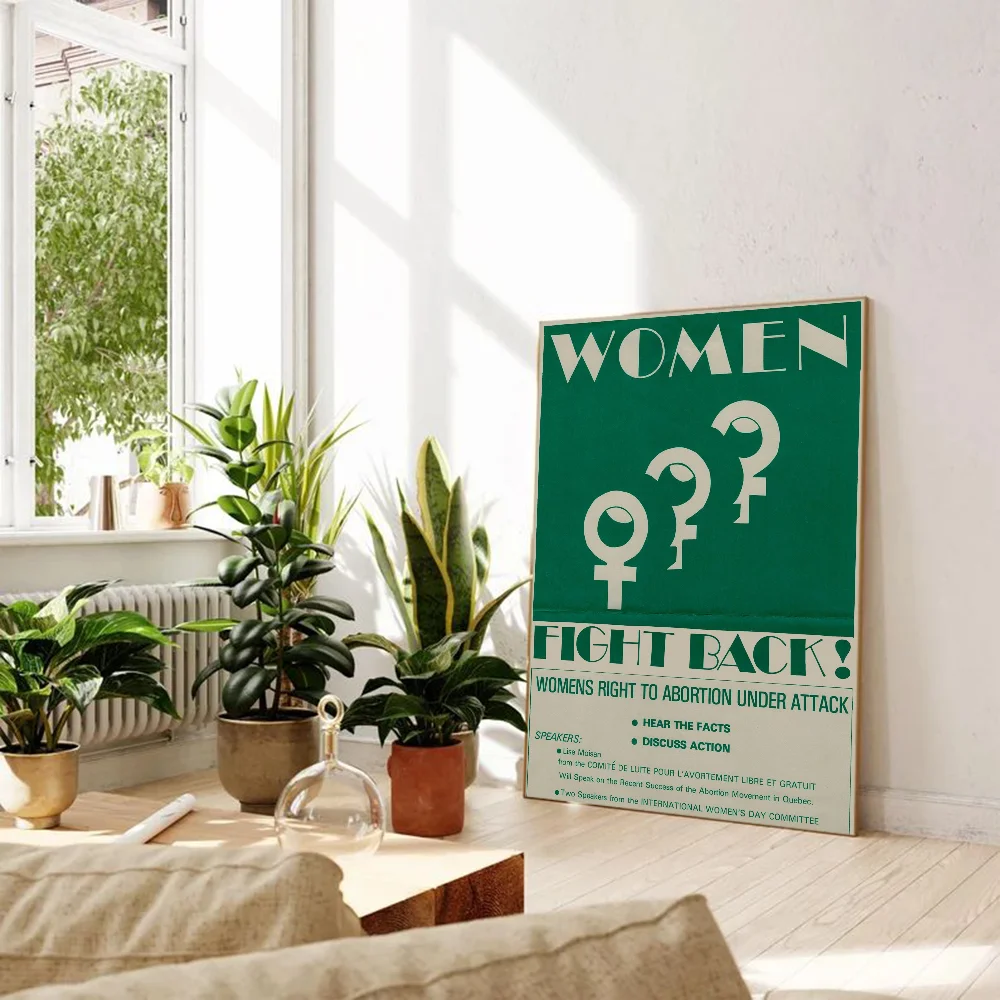 추상 페미니스트 DIY 스티커 포스터 빈티지 룸 바 카페 장식 홈 장식