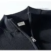 100% Cotton Men's Clothing Sweater Autumn Winter Turtleneck  Half Zipper Pullovers Knitted Korean Popular Spring jumper Clothes 5