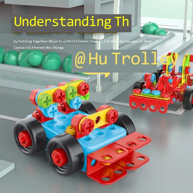 Drilling Screw 3D Creative Mosaic Creative Cartoons 3D Puzzle Toys Children Building DIY Electric Drill Set Educational Toy building block toy assemble toy mosaic puzzle toys electric drill toy