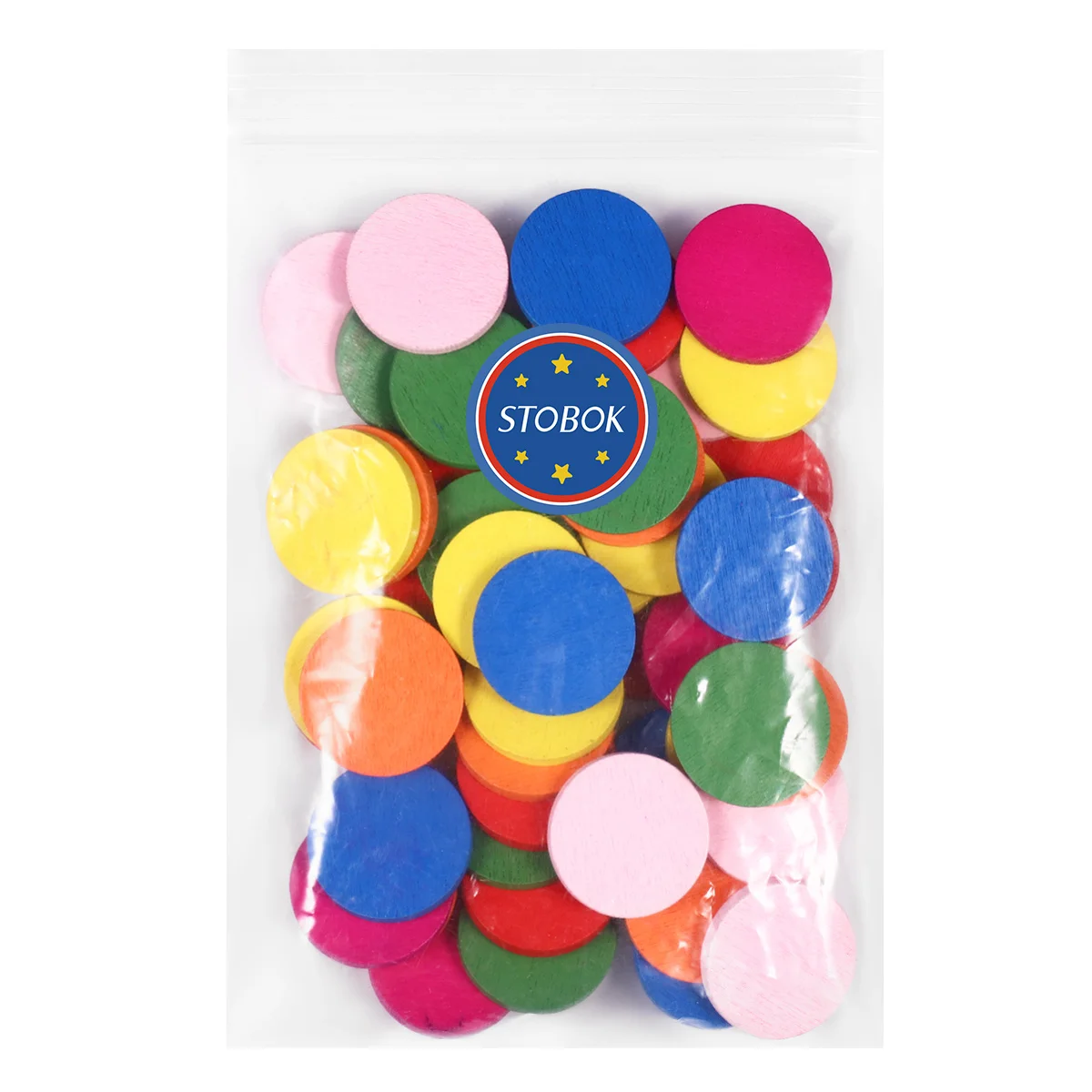 50Pcs 다채로운 나무 디스크 라운드 조각 수학 학습을위한 교육 보조 도구 유치원 DIY 나무 조각 라운드
