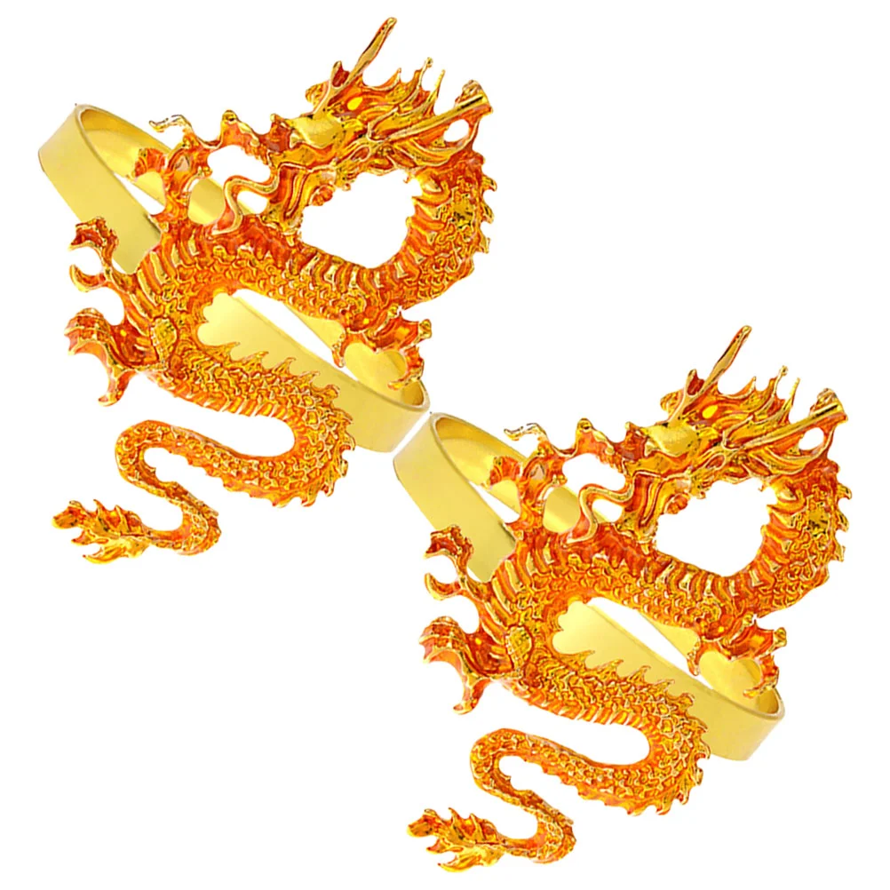 

Metal Napkin Rings Chinese Dragon Napkin Rings 2024 New Year Party Napkin Buckles Decorative Dining Table Napkin Holders Home