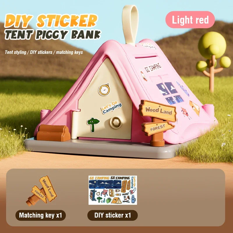 Tent Piggy Bank Kids Toy Cartoon Diy Money Box To Save Kawaii Coin Bank Large Capacity Saving Money Children Birthday Gfit 5