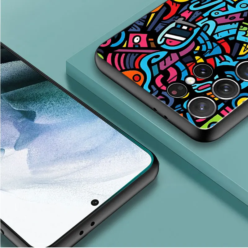 Colorful Lines Graffiti Soft Shell Phone Case