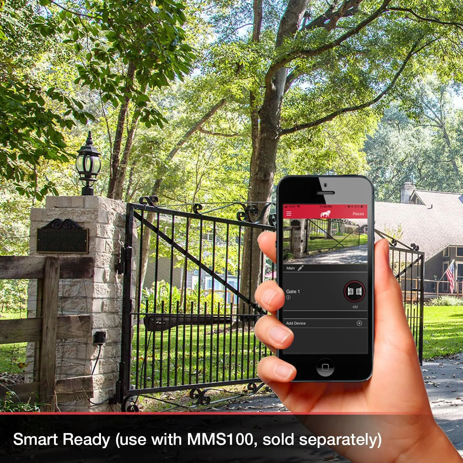 MM371W Automatic Gate Opener, Smart and Solar Ready, Includes Gate Opener Remote and More-Up to 16ft Long or 550lb, Black 2