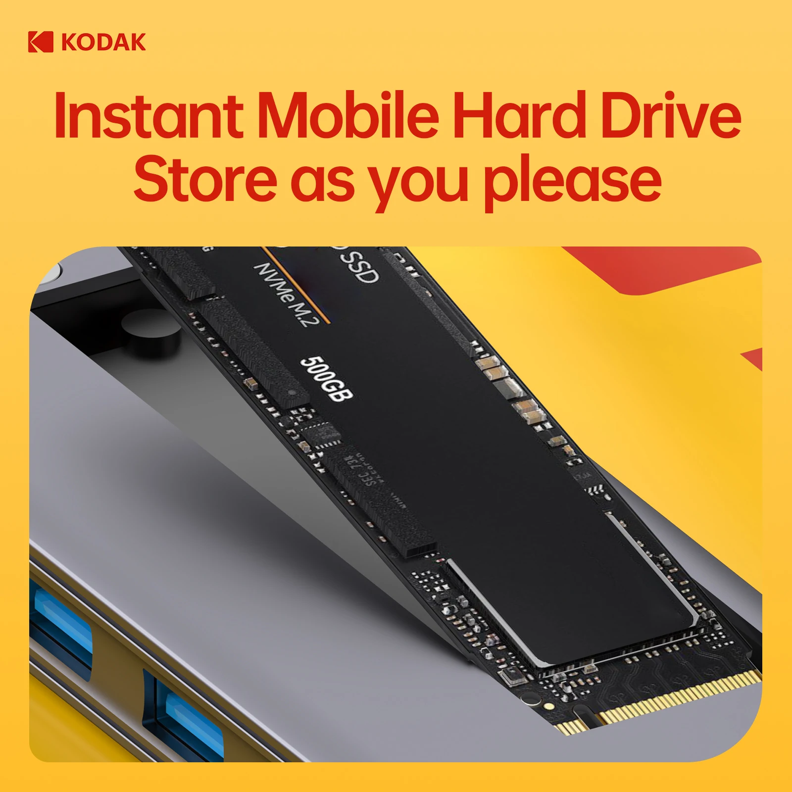 KODAK 6 In 1 USB C HUB 4K 60Hz to HDTV PD Multi Splitter Type-C Adapter For Macbook USB3.0 HUB SD Card Reader Multi Converter