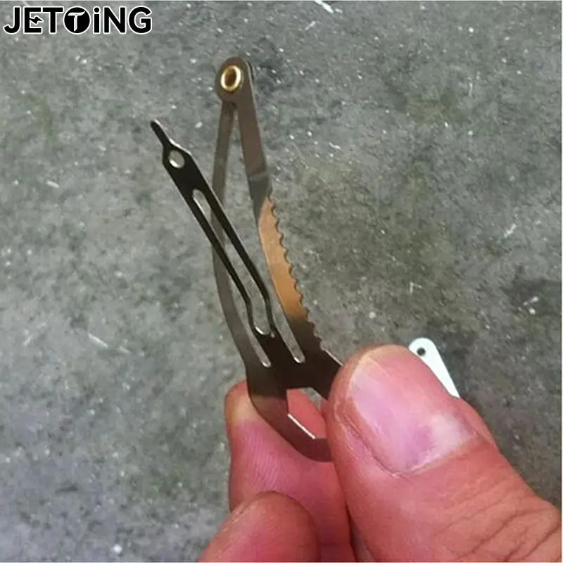 Multi Function Tool Stainless Steel Hairpin Hair Clip Ruler Cutter Screwdriver Keychain