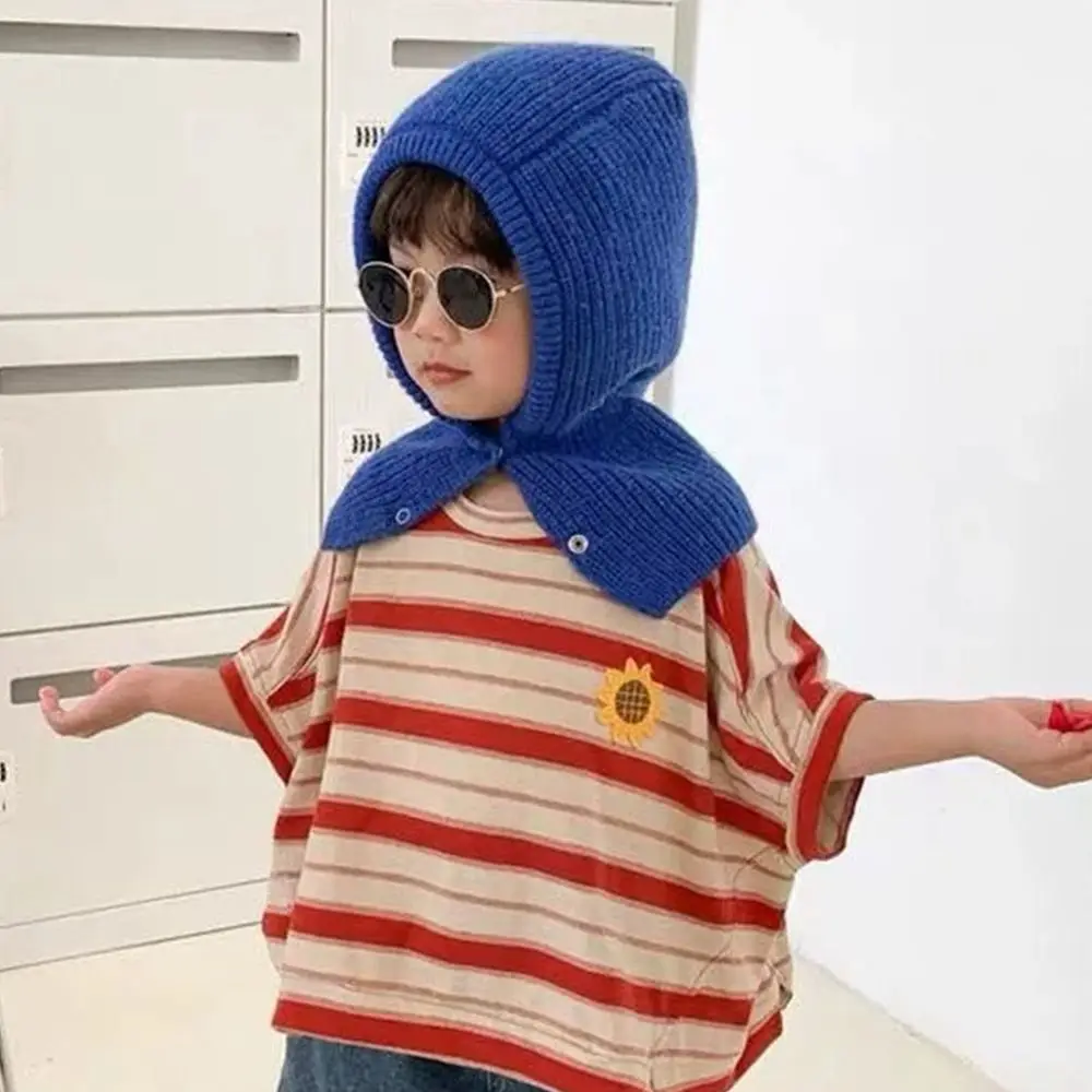 Thick Knitted Unisex Kids Beanie Cap Warm One Piece Hat