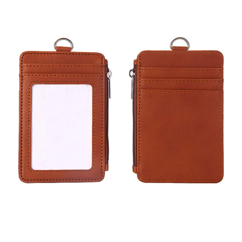 PULeatherMultipleCreditIDCardHolderZipperWalletCoinPocket
