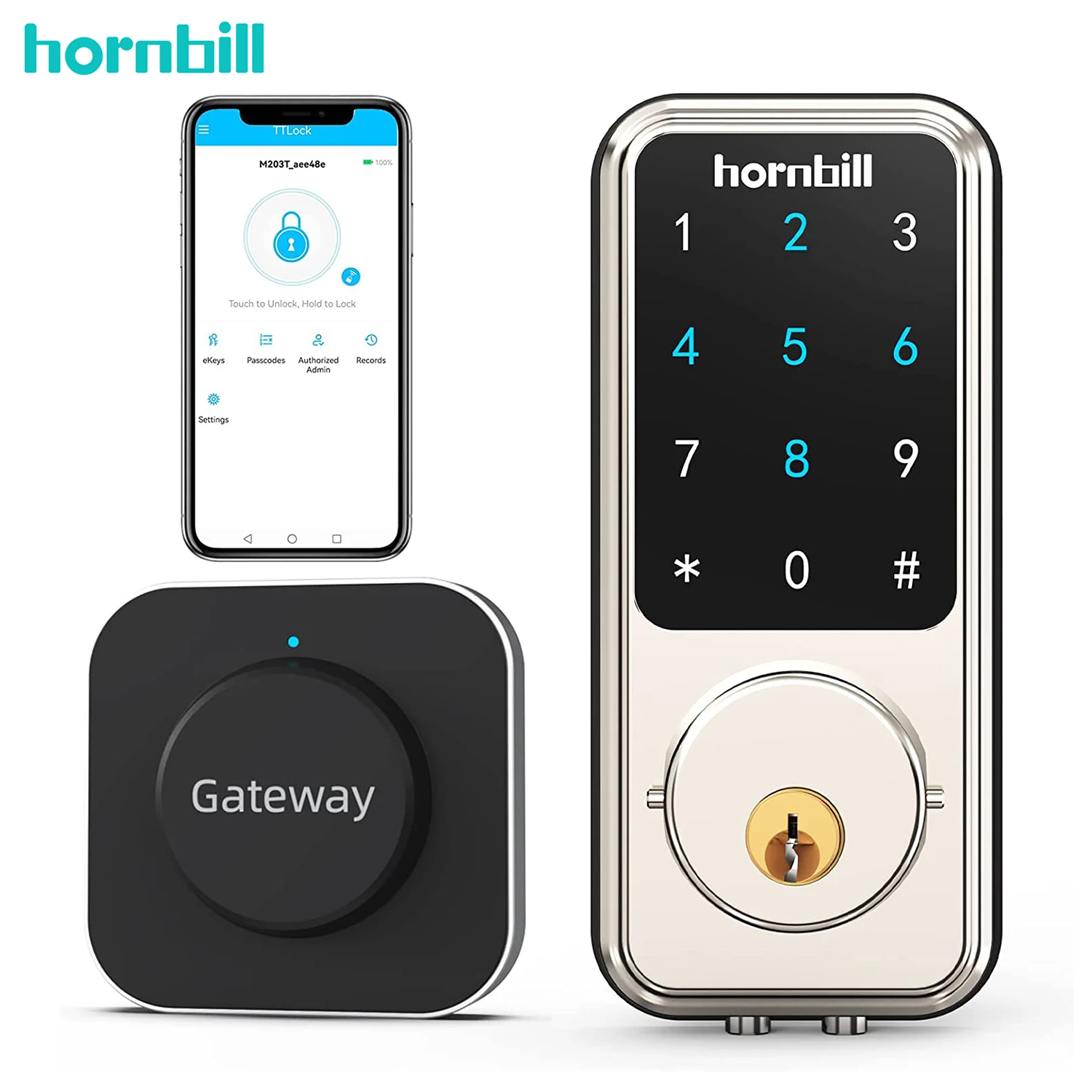 Hornbill Smart Deadbolt Door Lock Electronic Remote Control With