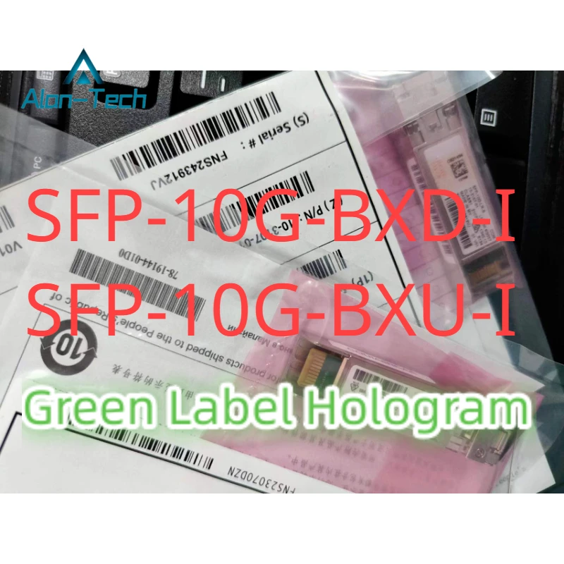 Etiqueta verde holograma transceptor, SFP-10G-BXD-I, SFP-10G-BXU-I10G, BiDi, 1270nm-TX, 1330nm-RX, 10km, SFP +