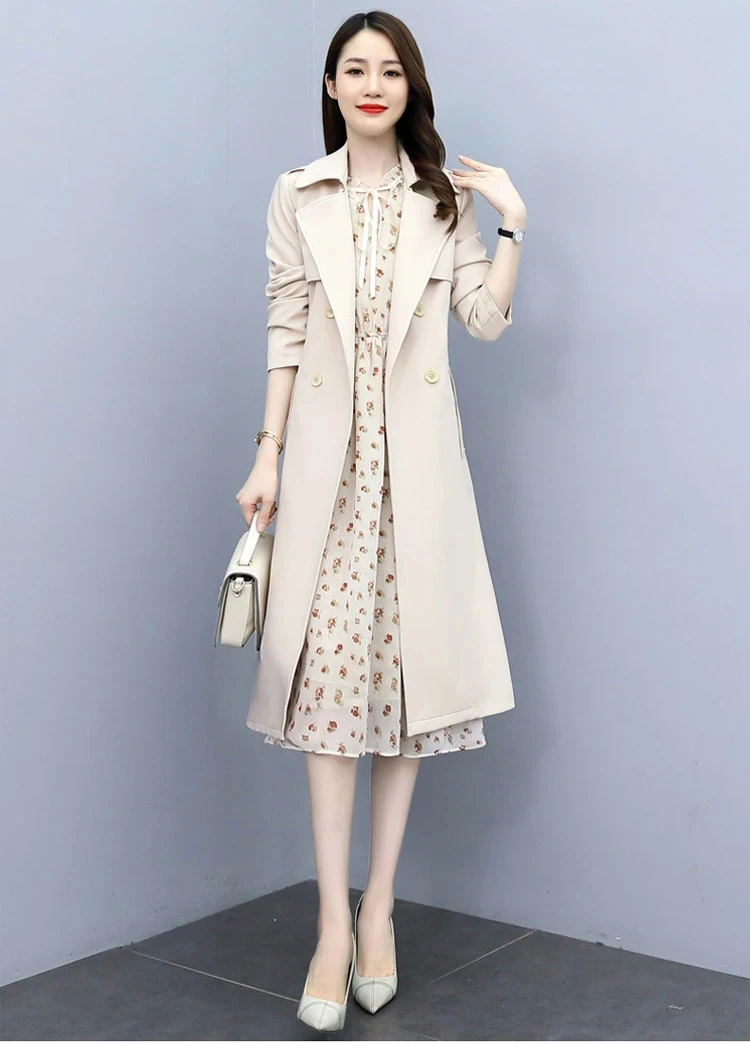 

new spring summer office lady plus size Fashion casual brand female women girls Windbreaker dress sets suits clothing