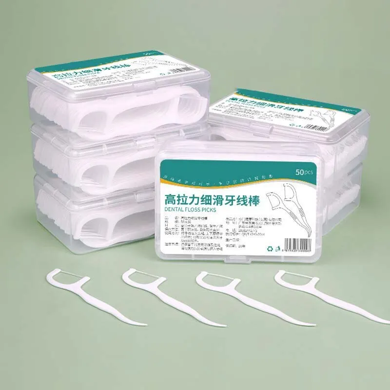 3 PCS Disposable Plastic Toothpick Dental Floss High tension Smooth Dental Floss Stick Portable Box dental floss stick
