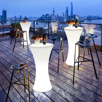 LED Lighted Bar Table & Chairs Set – Outdoor Cocktail Event Furniture 2