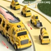 WizKidz 5-in-1 Construction Truck Toy for Kids 3+ Years Old Friction Power Vehicle Set Carrier Transport Trucks for Boys & Girls 2