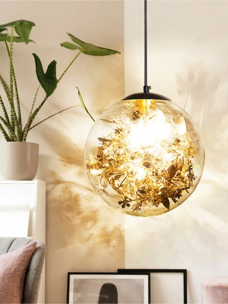 Nordic Indoor Pendant Light Creative Light Luxury Restaurant Corridor Lamps Home Living Room Bedroom Decoration Glass Droplight