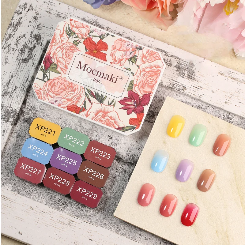 Nail Art Jiugongge Painted Glue Gradient Blush Three-in-One Pat Glue Solid Nail