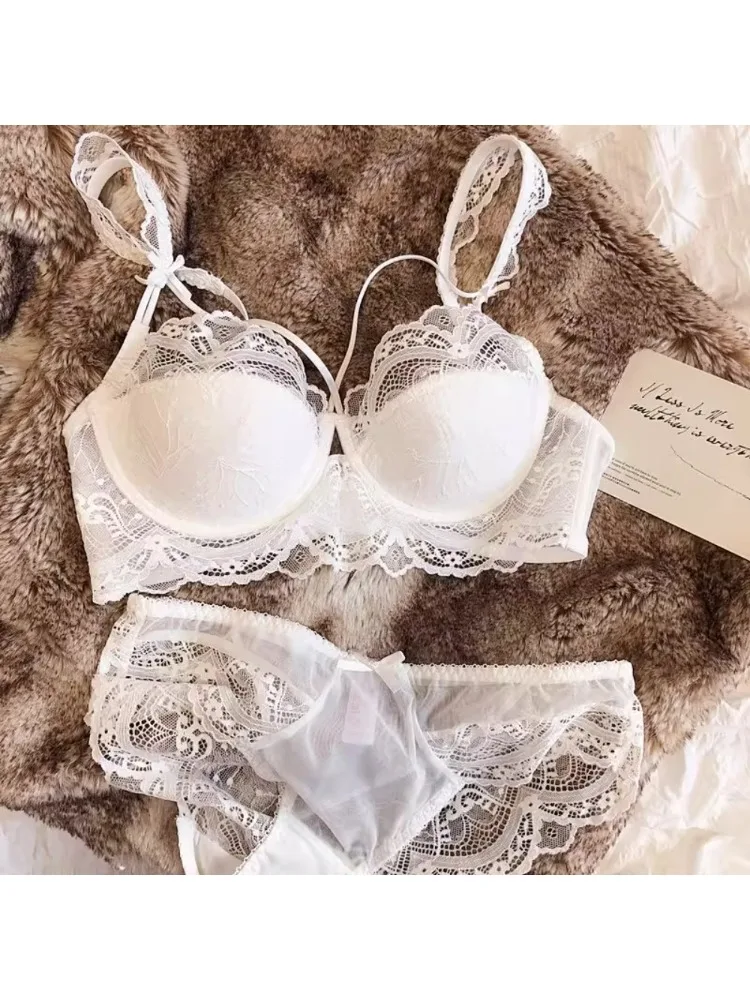 مجموعة Bralette من الدانتيل المثير - مجموعة حمالة صدر ولباس داخلي ناعمة من Underwire، حمالة صدر رفيعة لرفع الصدر الصغير، مجموعة الملابس الداخلية حمالة صدر بمقاس كبير