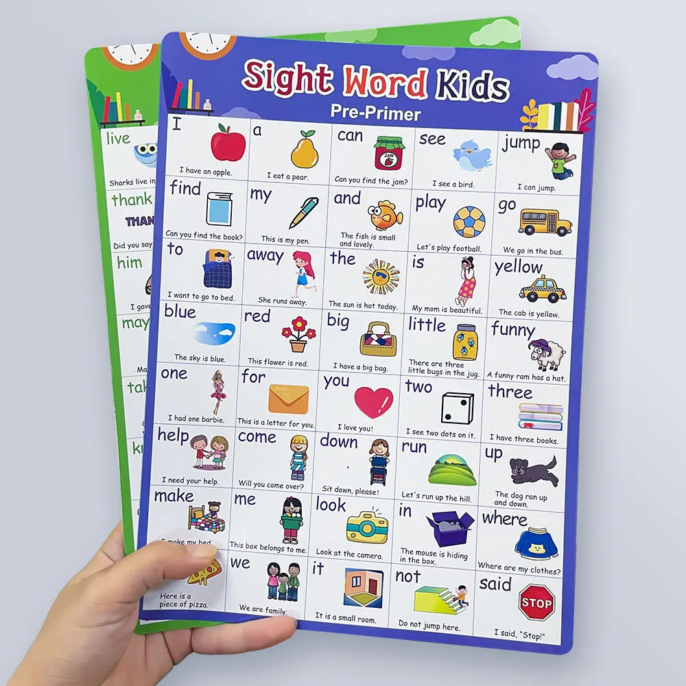 Pre K 1st 2nd 3rd Grade Kids Learning 220 English Sight Words Poster Educational Classroom Supplies Decoration Posters 4