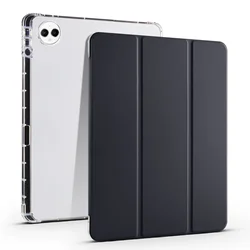 Premium Leather Stand Cover with Pen Holder for 12.2-Inch Tablet - Soft Back, Foldable Design (Black)