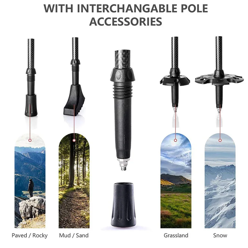 Naturehike Trekking Poles 2pcs Carbon Fiber Trekking Poles Walking