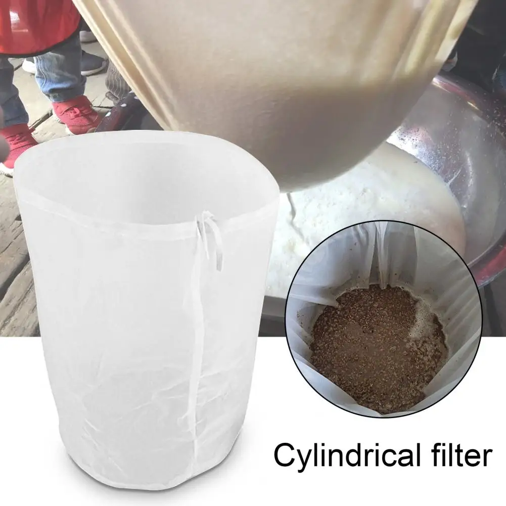 Filter Bag Drawstring Design Heat-Resistant Fabric Beer Homebrew Filter Bag Wine DIY Tools Party Supplies