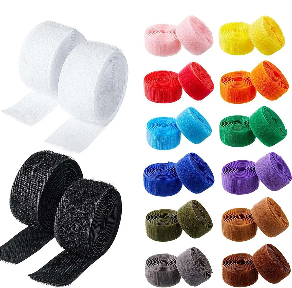 

2Meters/Pair Colorful Hook Loop Fastener Tape Non-Adhesive Hook and Loop tape cable ties DIY Handcraft Sewing Accessories