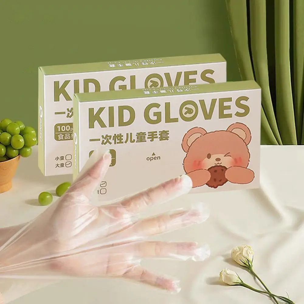 New Acid Work Safety Disposable Gloves Food Grade TPE Latex Free Gloves Transparent Non-Slip Kid