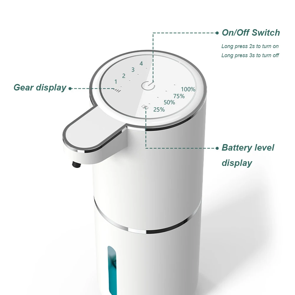 White Plastic Automatic Foam Soap Dispenser for Kitchen and Bathroom