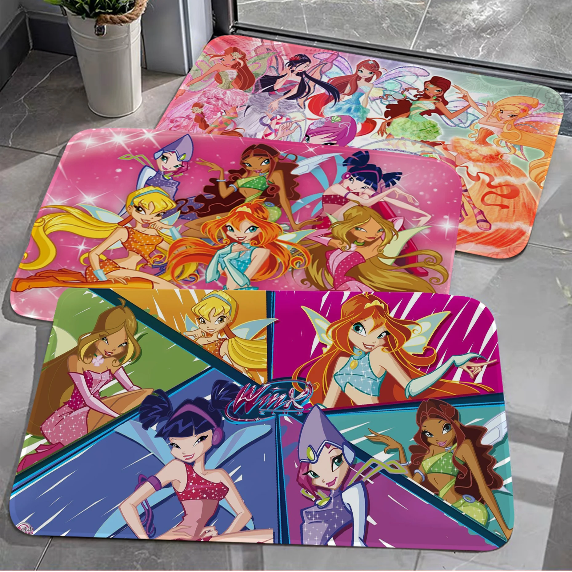 

Girl W-Winx Clubs Floor Mat Bath Mat Nordic Style Home Doormat Bathroom-Toilet Mats Bedroom Welcome Doormat