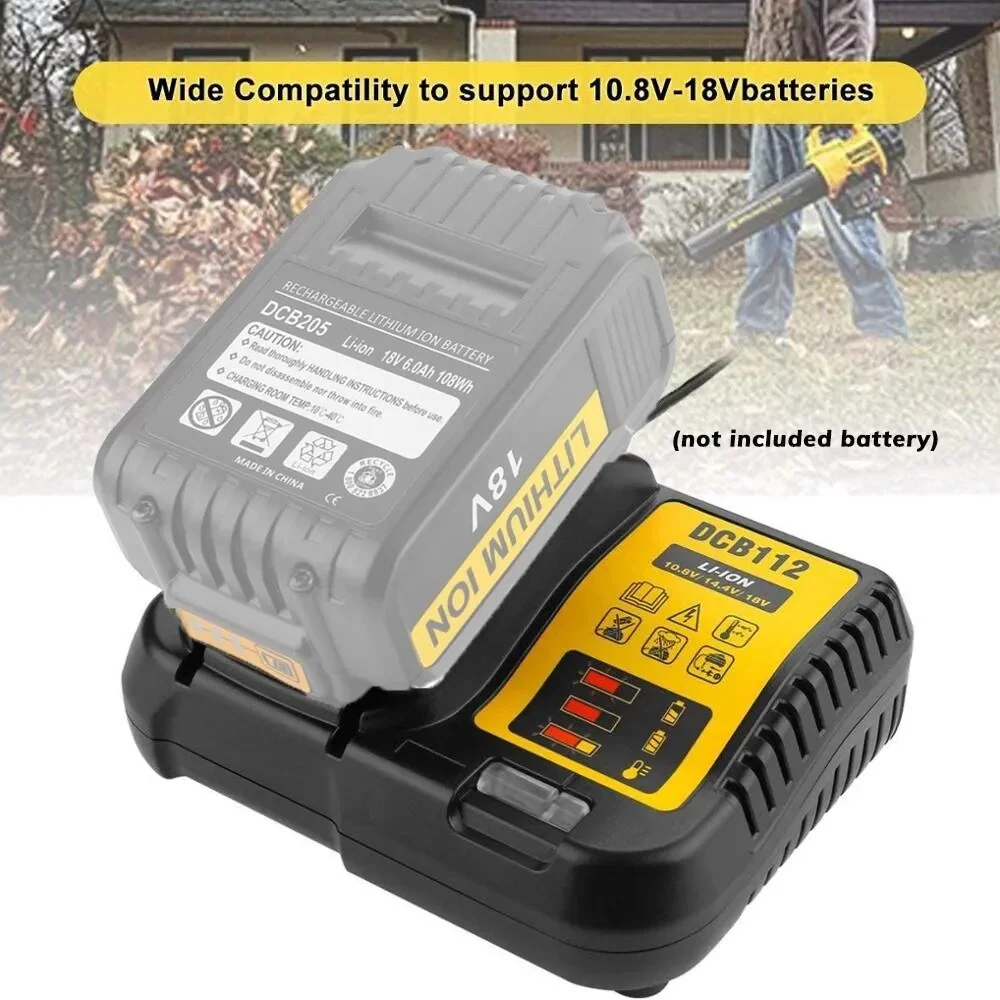 Battery Charger DCB112 Upgraded For Dewalt 10.8V 12V 14.4V 18V 20V