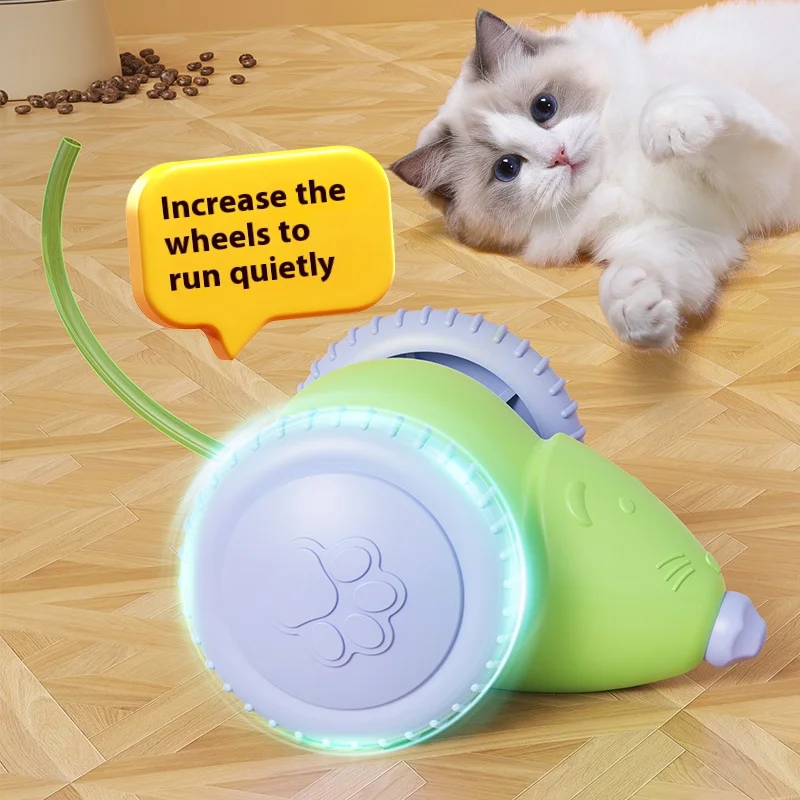Interactive Cat Toy Electric Mouse Car Automatic Teaser kitten Pet Toys Rechargeable Intelligent Obstacle Avoidance Cat Car Toy