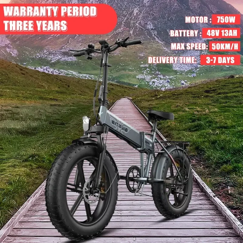 Bicicletta Elettrica Adulto 20 Pollici Grasso Pneumatico E Bici 750W Motore 48 V13Ah Batteria Al Litio Ammortizzante Fuoristrada Pieghevole Bici Elett