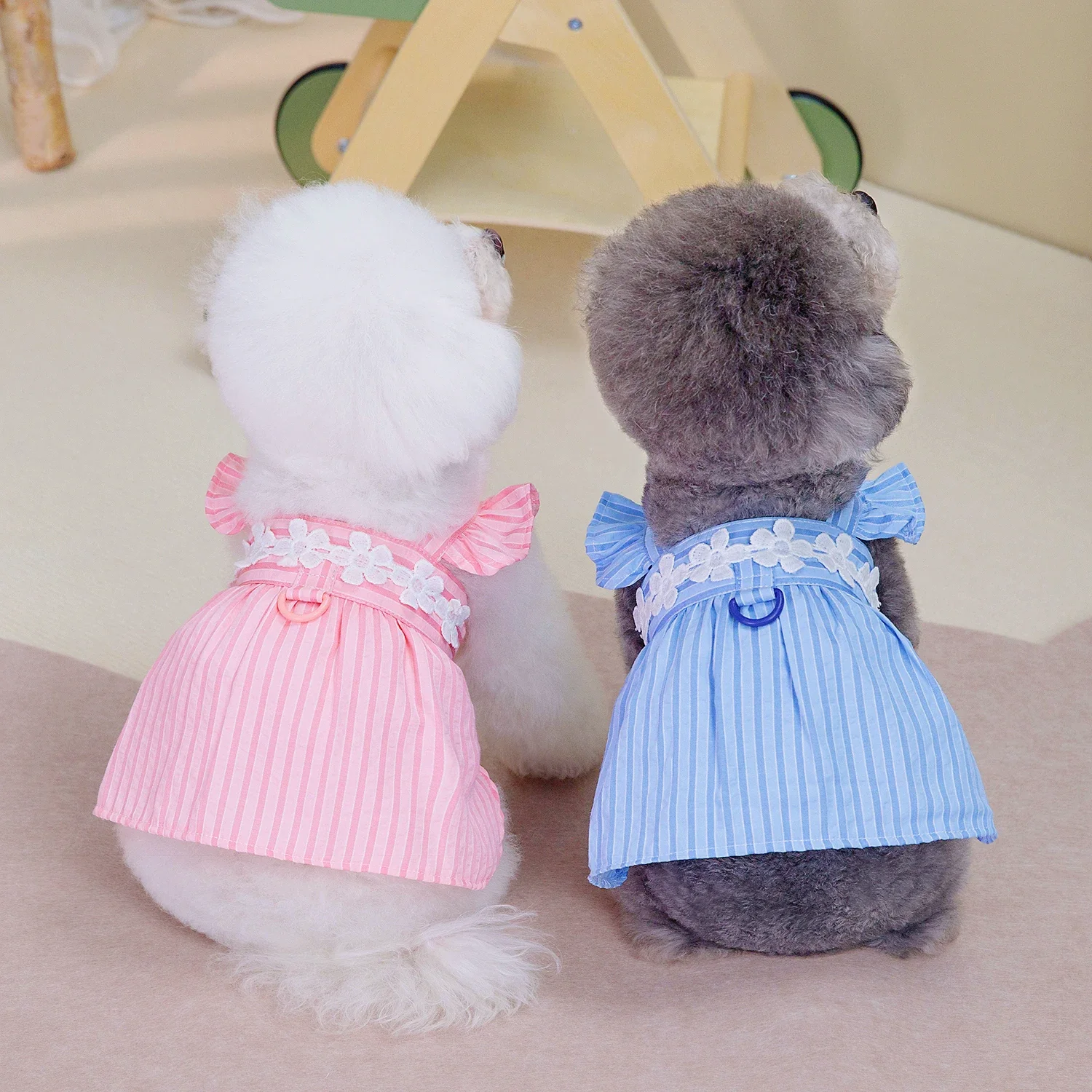 Summer Striped Princess Dress Pet Dog Clothing Sweet Pet Clothes Cute Puppy Cat Skirt Thin Skirt Clothes