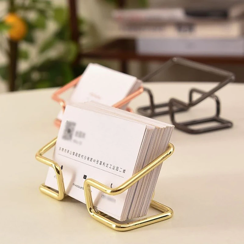 Business Card Holder Desk Bracket Cards Organizer Office Gift Display Holders 3 layers document file tray holders desk set book holder bookend organizer a4 office school supplies desk accessories