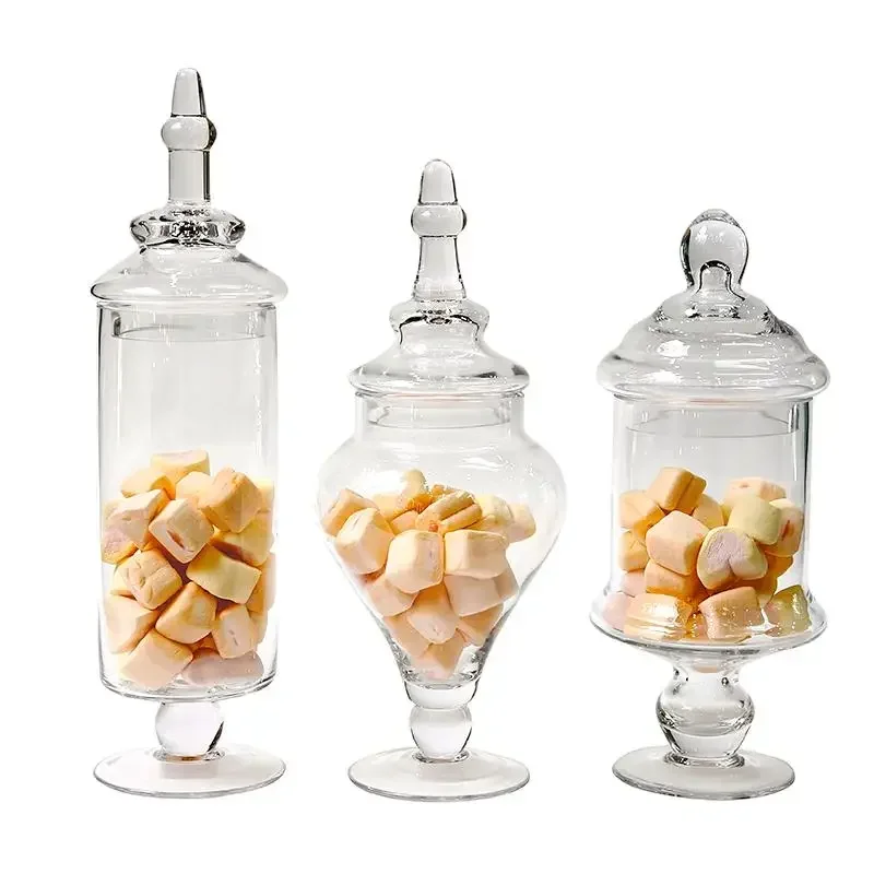European Style Glass Storage Jar Transparent Candy Jar Candy Bottle Decoration Small Bottle Birthday Wedding Home Decoration 5