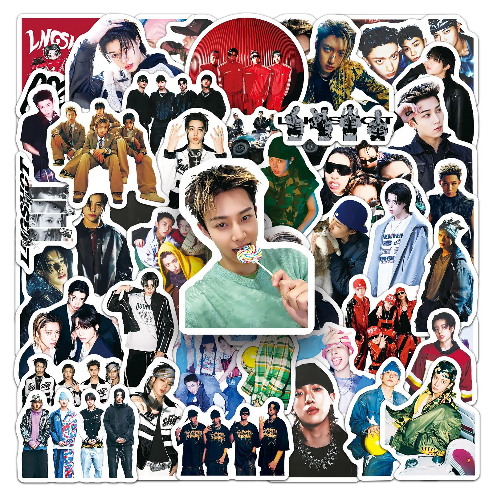 50개 멋진 힙합 스트릿 패션 스티커 트렌디한 소년 감성 스티커 (노트북, 물병, 스크랩북, DIY 데코용)
