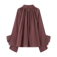 Perspective Women Shirt 2026 Spring New Bow Tied Blouse Woman Tops Lady Ruffles Flare Sleeve Loose Elegant Blouses - Image 6