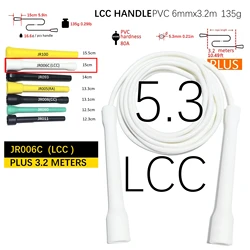 10.5ft plus long 3.2meters 15cmlong CC (LCC) handle 5.3mm diameter PVC rope with thread jump skip skipping rope