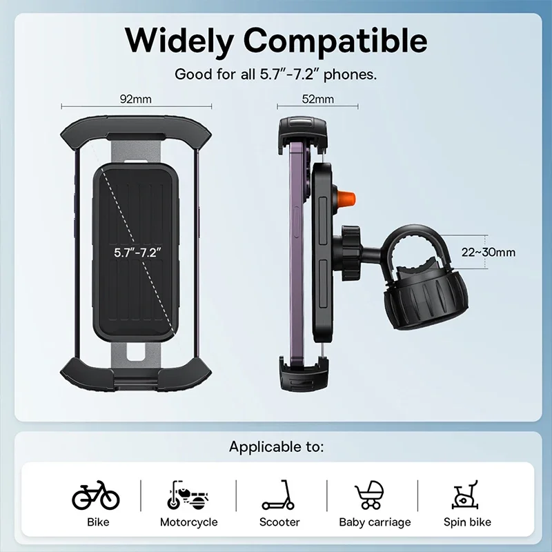 Baseus Universal Bike Phone Holder Handlebar Stand Motorcycle Bicycle Phone Mount Bracket For iPhone 15 14 Pro Max Xiaomi Huawei
