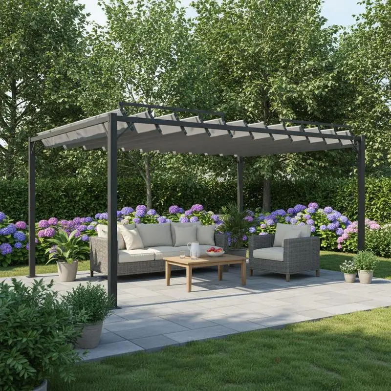 Pergola z dachem lamelowym 3×4 m, antracytowa z EU za $881.64 / ~3285zł