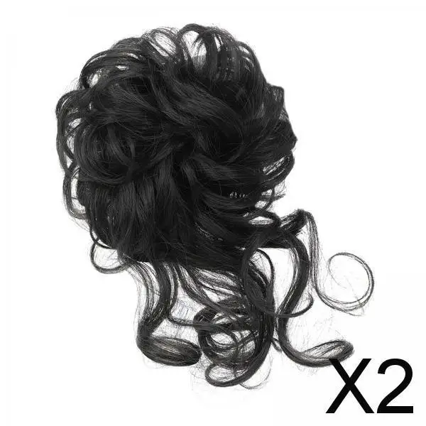 2X Elastic Bun Chignon Scrunchies Portable Natural Messy Hair Circle for Girls 4