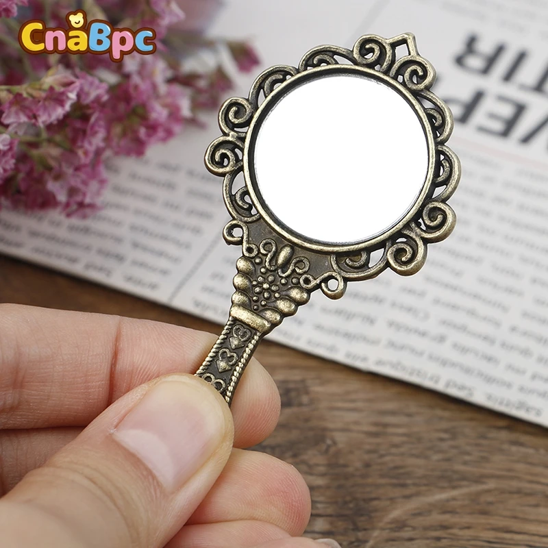 

1 шт. винтажная зеркальная металлическая рамка ручной зеркальный кукольный домик миниатюрная мебель для ванной комнаты для куклы