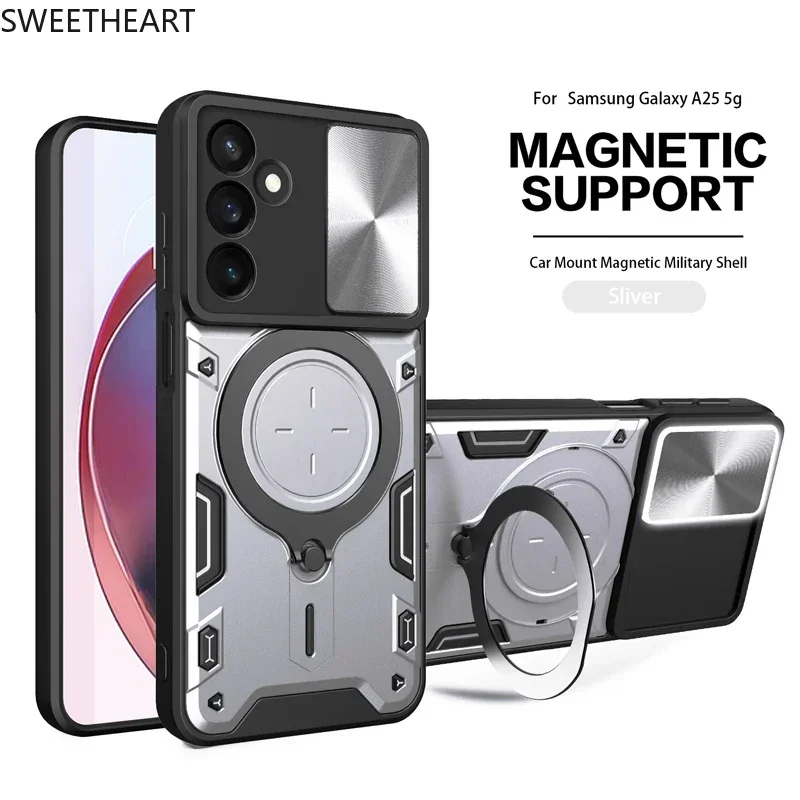 Armor Magnetic Metal Ring Rotation Case with Incoming Call Flashing Alert