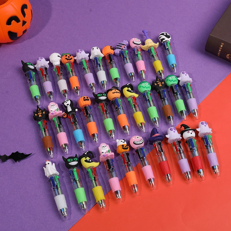 5-20pcs Halloween Themed Pens Mini 4 colors Ballpoint Pen Kids Halloween Birthday Party Favors Trick or Treat Gift School Reward