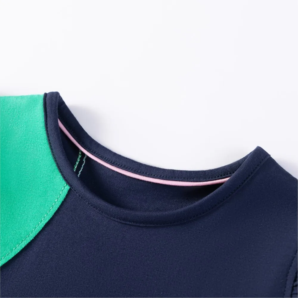 2025 Summer New Kids Clothes Children's Clothing Baby Girls Cotton Cartoon Geometric Dresses Holiday Gifts