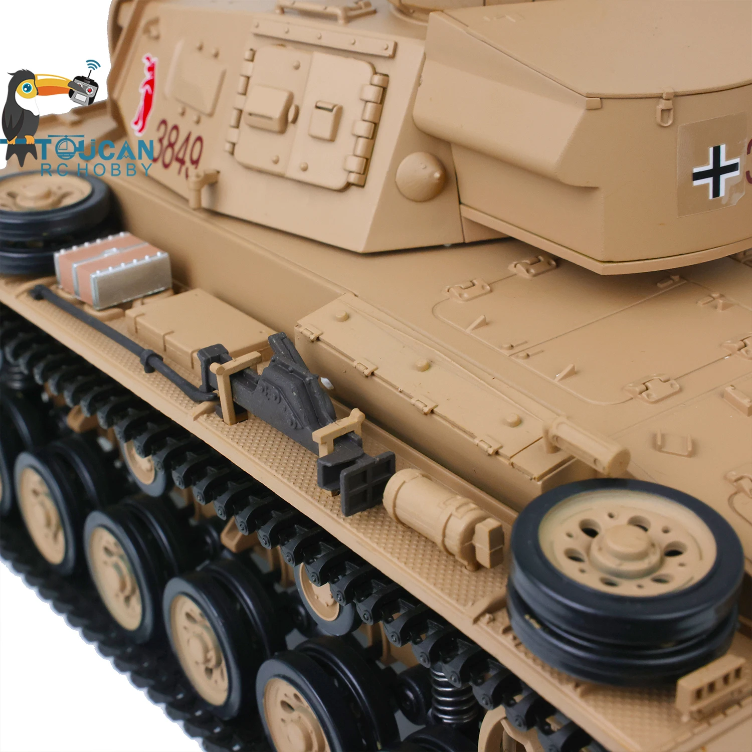 2.4G Heng Long 1/16 Scale RC Tank 7.0 Plastic German Panzer III H RTR Remote Control Tanks Model 3849 Cars Toys TH17363 6