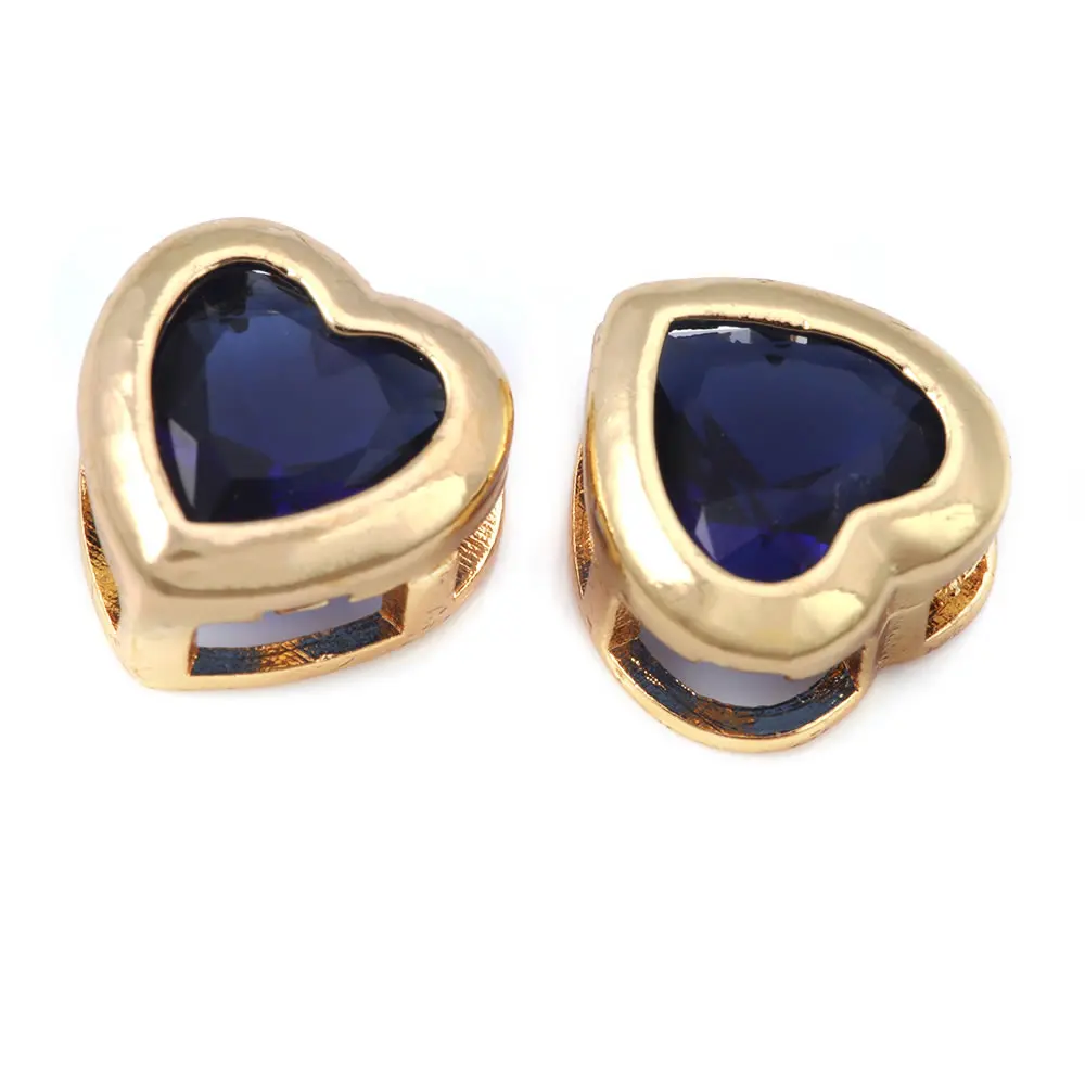 Pulsera de Abalorios de Brass de Oro 18K con Encantos de Corazón de Zirconia - details 3