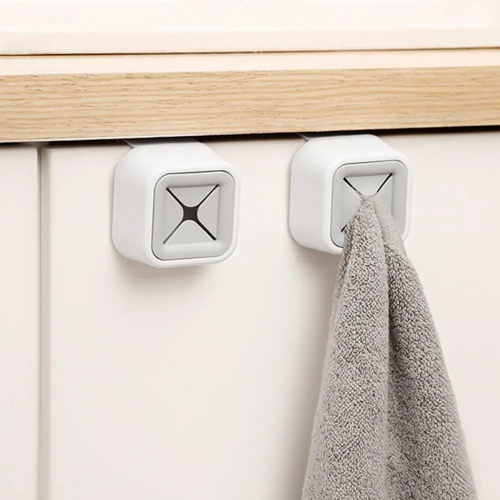 Towel Plug Holder Punch Free Self-adhesive Silicone Bathroom Organizer Cross-shaped Towel Holder Rack Bathroom Accessories