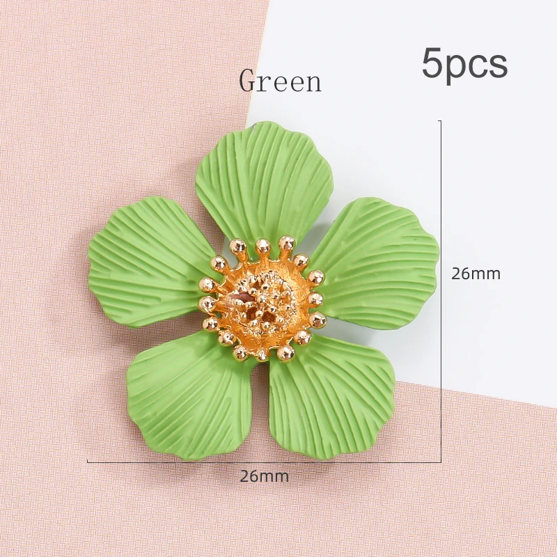 26mm Colorful Eco-friendly Spray Paint Flower Flatback Diy Flower Handmade  Crafts Metal Free Shipping Candy Color Accessories - Charms - AliExpress